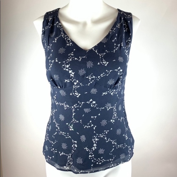 Ann Taylor Loft Sleeveless V Neck Blouse- Sz 0 - Picture 1 of 8
